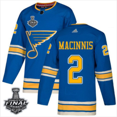 Blues #2 Al Macinnis Blau Alternate 2019 Stanley Cup Final Stitched